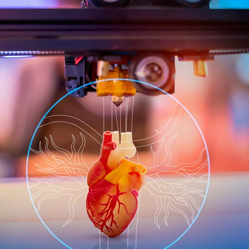 A heart being printed on a 3 d printer.