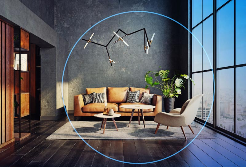 A living room with a couch and chair in it