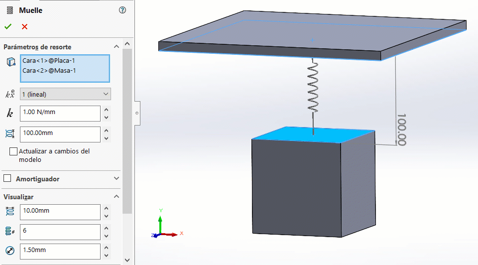 A drawing of a table with a spring on it.