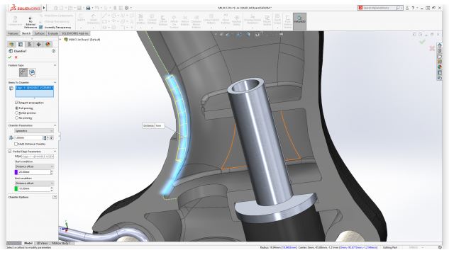 A computer rendering of the inside of an engine.