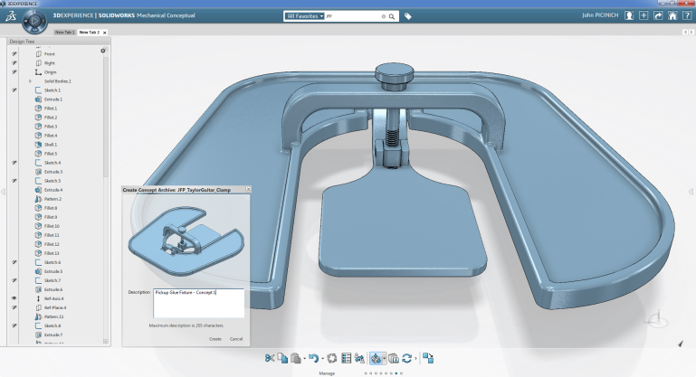 A computer screen showing the process of making an object.