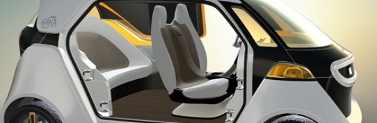 A car seat with the door open.